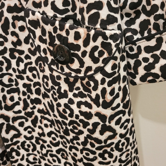 Abbie Max B & W  3/4 Length Leopard Print Cotton Jacket MED - Picture 8 of 8